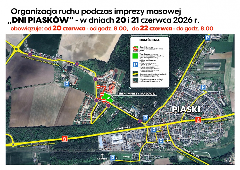 Informacja - mapa o&nbsp;zmianach w&nbsp;organizacji ruchu podczas imprezy masowej